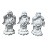 Kit Estatueta Trio De Buda Sabedoria Enfeite Para Decoração