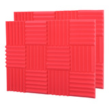 24 Paneles Acústicos De Color Rojo,30x30x5cm Alta Densidad