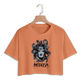 Camiseta Cropped Medusa Blusa Blusinha T-shirt Verão Curta