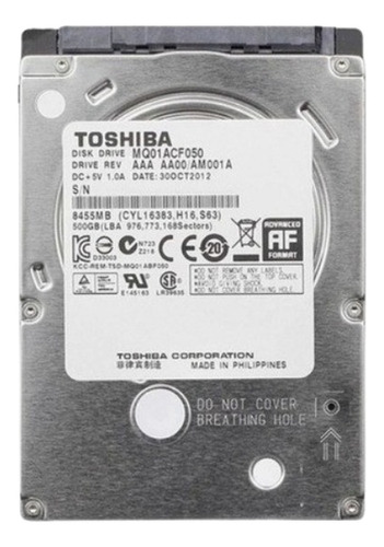 Hd Toshiba Interno 500gb Para Pc Notebook Ps3 Ps4 Xbox One Tv E Som 
