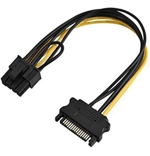 Cable Sata Macho 15 Pines A Pcie 8 Pines Para Riser Mineria