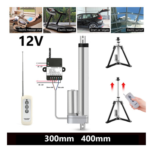 Rf Control Remoto + Actuador Lineal Eléctrico 12v Motor