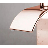 Torneira Banheiro Monocomando Cascata Alta Luxo Rose Gold