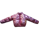 Campera Puffer Metalizada Rosa Barbie