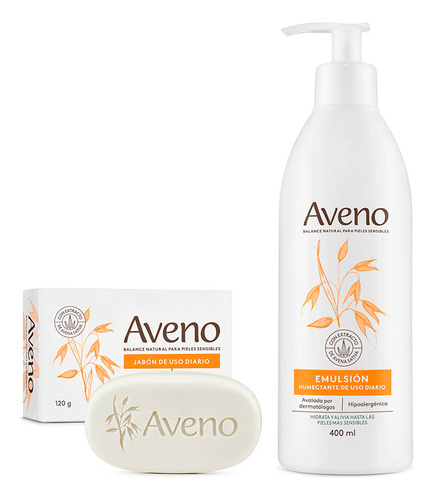 Aveno Set Hidratacion Facial Corporal Emulsion 400ml + Jabon