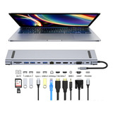 Hub Usb Tipo C Compatível Macbook Saída 2x Hdmi /vga 2 Telas