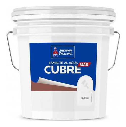 Esmalte Al Agua Sherwin Williams Cubre Mas Blanco Tineta 4gl