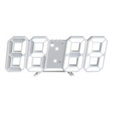 Reloj De Pared Led 3d, Reloj Digital De Diseño Moderno, Color Blanco
