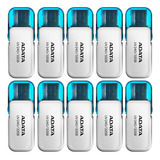 Kit 10 Memoria Usb 32gb Abatible Blanco/azul Mayoreo Blanco