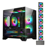 Gabinete Gamer Com 7 Fans Rgb Inclusas Micro Mini Atx