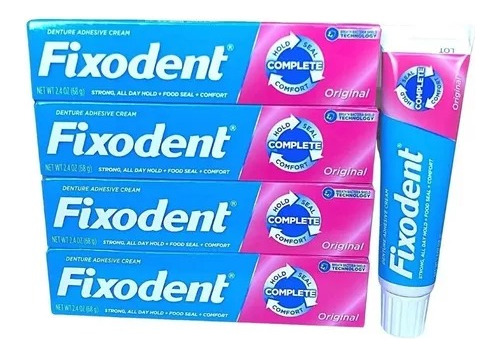 4 Fixodent 68g - 100% Original (4 Tubos) Original