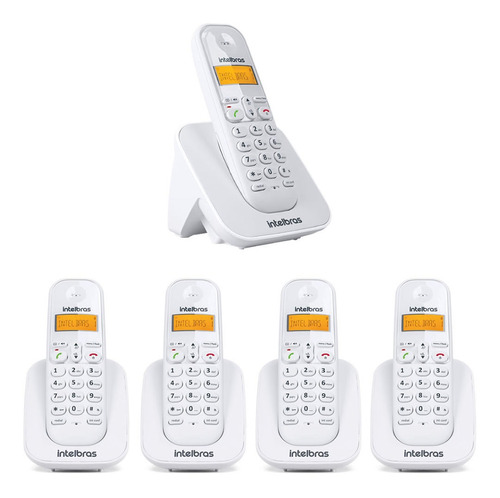 Kit Telefone Sem Fio Ts 3110 + 4 Ramais Ts 3111 Br Intelbras