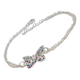 Pulsera Plata 925 Mariposa Cubic Pave Ppl9 Italy