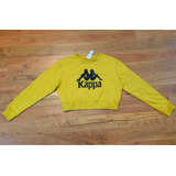 Padrisima Sudadera Kappa Crop Amarillo Negro M Original!!