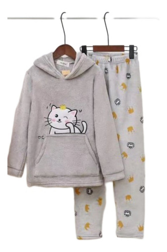 Pijama De Gato Polar Invierno Gatito Niña Niños