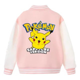 Chaqueta De Béisbol Con Estampado Digital Pokémon Pikachu Sm