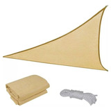 Toldo Vela Sombra Triangular 3.5x3.5x3.5 Metros Filtro Uv Color Beige