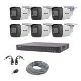 Kit 6 Camaras Hikvision 5 Mpx Dvr 8 Ch + 4 Ip 5mp 200m Cable