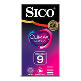 Condones Sico Clímax Mutuo Con Látex Natural 9 Piezas