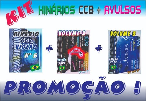 Kit Hinários Violão, Ccb E Avulsos Vol 2 E 3 Só Hinos Atuais