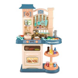 Cocinita Infantil Azul Con Accesorios, Vapor Juguete Vintage