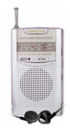 Radio Portatil Am Fm Parlante Con Auriculares Winco W-203