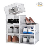 Pack 6 Cajas Organizadoras Zapatos Ropa Varios Apilables (s)