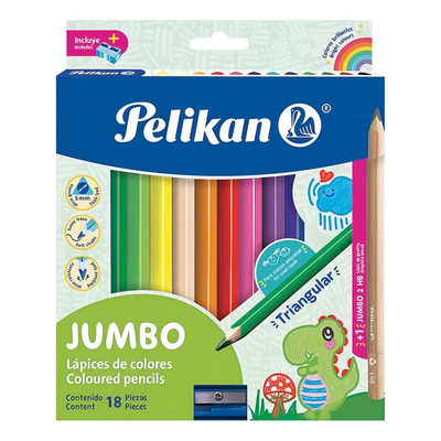 Lapices De Colores Triangulares Jumbo Pelikan Con 18 Pzs | MercadoLibre