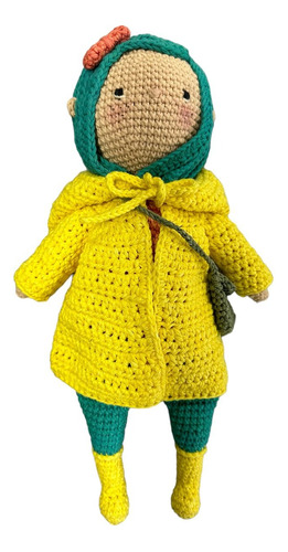 Muñeca Tejida Coraline Amigurumi De Apego 