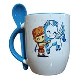 Taza De Hércules Y Pegaso Personalizada Con Cuchara