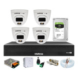 Kit 4 Cameras Full Color Intelbras, Dvr 4 Canais + Hd 1 Tera