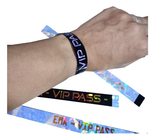 Pulseras Para Cumpleaños, Vip Entrada Holograficas X30