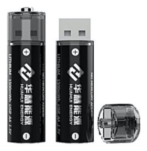 2 Pack Pilas Recargables Por Usb Aa 1.5vcarga Rápida Ecologi