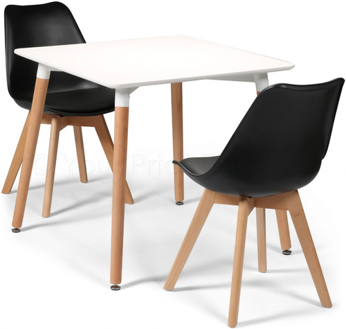  Mesa Eames 80 Escandinava + 2 Silla Tulip - Alto Impacto 