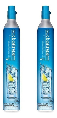 2 Tanques De Sodastream Para 60 Litros Color Azul