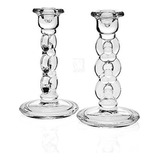 Candelero, Candelabro - Par De Velas De Cristal Fine Bloss