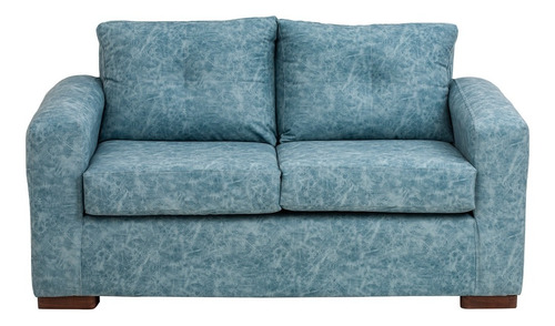 Sofa Franco 2 Cpos Cuero Auris Azul Claro / Muebles América