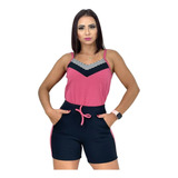 Conjunto Feminino Blusa Regata + Short Plus Size Moda Verão