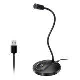 Micrófono Omnidirectional Usb Pc Con Indicador Led