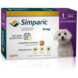Antipulgas Simparic 10mg - Cães 2,6 A 5kg - 3 Comprimidos