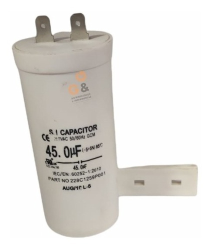 Capacitor Lavadora Mabe Céntrales De 45 Uf (microfalarios) 