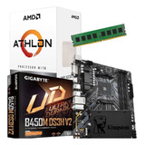 Combo Actualización Pc Amd Athlon 3000g + 8 Gb + Ssd 240