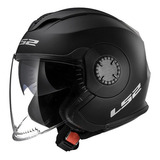 Casco Moto Abierto Ls2 Of570 Verso Negro Mate Doble Visor Color Negro Mate Tamaño Del Casco M