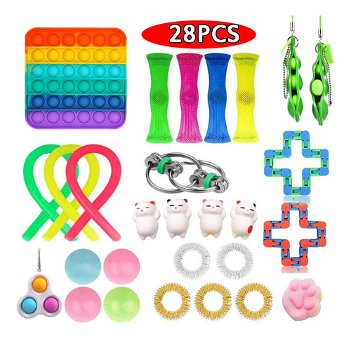 28pc Fidget Juguetes Sensoriales Pack Barato Para Niños Adul