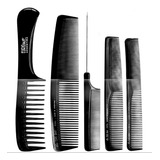 Set De Peines Profesional Peluqueria  Corte Peinado X 5 