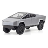 Tesla Cybertruck Pickup 1/24 Miniatura Metal Coche Con Moto