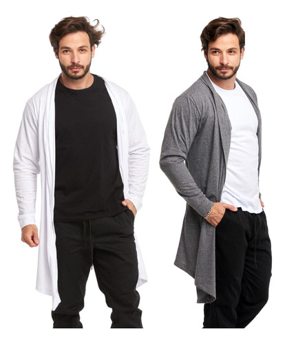 Kit 2 Casaco Blusa De Frio Cardigan Masculino Sobretudo Swag