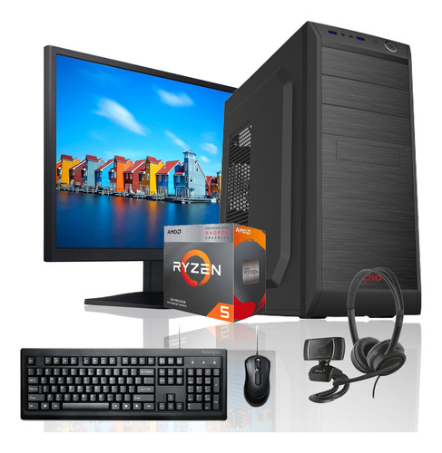 Pc Oficina + Monitor 22 + Perif: Ryzen 5 5600g 16gb 1tb Wifi