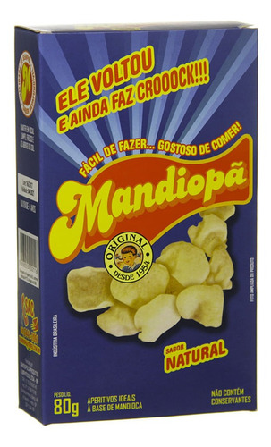 Mandiopã Salgadinho P/ Fritar 1 Cx 80 Gr  Natural Mandiopan