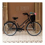 Bicicleta Paseo Femenina La Tiendita Paseo Full R26 Frenos V-brakes Color Negro Con Pie De Apoyo  